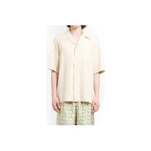 Versace Beige Jacquard Chambray Overhemd , Beige , Heren , Maat: M