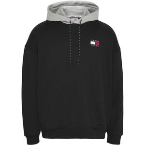 Tommy Jeans, Heren, Sweatshirts & Hoodies, Zwart, Maat: XL Katoen,