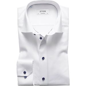 Eton, Heren, Overhemden, Wit, Maat: M Katoen,