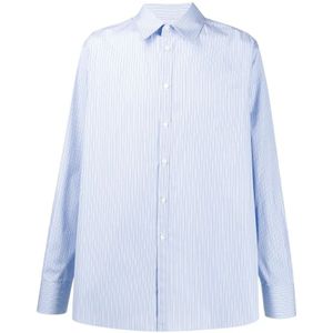 Valentino, Heren, Overhemden, Blauw, Maat: M Katoen,