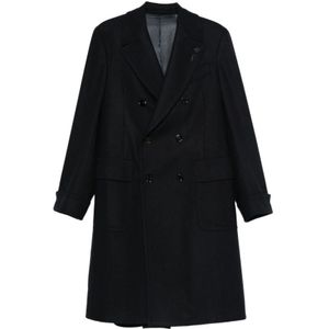 Lardini, Heren, Mantels, Blauw, Maat: 2XL Wol,