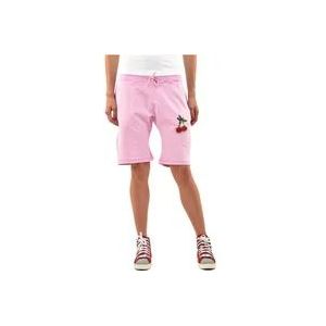 Dsquared2 Elegante en comfortabele katoenen shorts met kersen- en pailletdetails , Pink , Dames , Maat: M