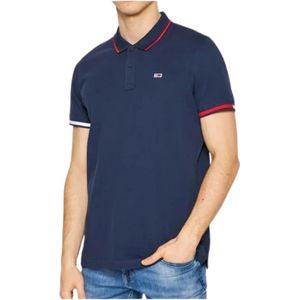 Tommy Jeans, Heren, Tops, Blauw, Maat: S Katoen,