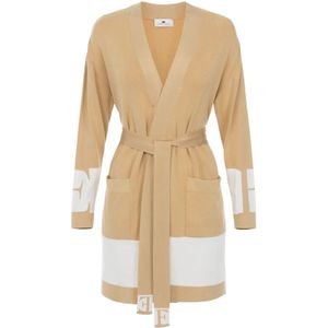 Elisabetta Franchi, Dames, Truien, Bruin, Maat: S Viscose,