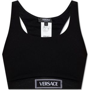 Versace Crop Top , Black , Dames , Maat: 2XS