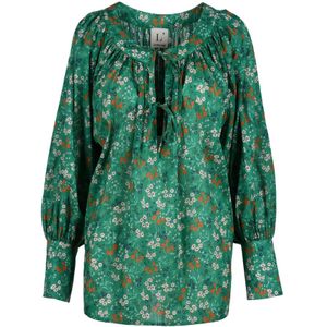 L'Autre Chose, Dames, Blouses & Shirts, Groen, Maat: M Katoen,