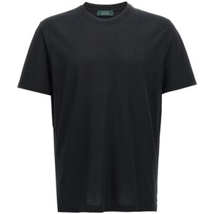 Zanone, Heren, Tops, Zwart, Maat: L