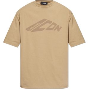 Dsquared2, Heren, Tops, Beige, Maat: S Katoen,