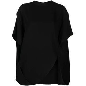 Valentino, Dames, Tops, Zwart, Maat: L Zijde,