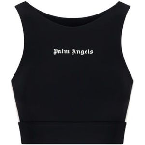 Palm Angels, Dames, Tops, Zwart, Maat: 2XS Jersey,