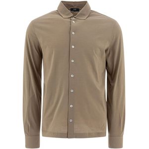 Herno, Heren, Overhemden, Bruin, Maat: M Katoen,