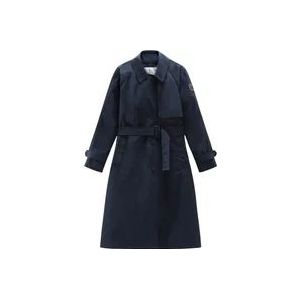 Woolrich Zomer Trenchcoat in Donkerblauw , Blue , Dames , Maat: S