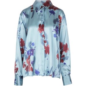 Niu, Dames, Blouses & Shirts, Veelkleurig, Maat: M Satijn,
