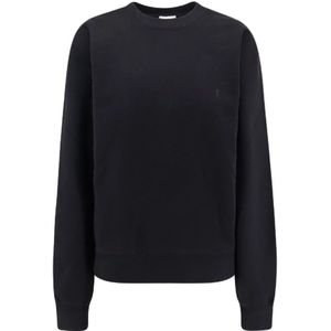 Saint Laurent, Dames, Sweatshirts & Hoodies, Zwart, Maat: M Katoen,