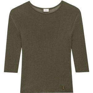 Saint Laurent, Dames, Truien, Groen, Maat: L Viscose,