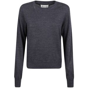 Maison Margiela, Dames, Truien, Blauw, Maat: S Wol,