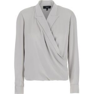 Theory, Dames, Blouses & Shirts, Grijs, Maat: M Zijde,