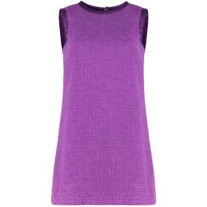 Dolce & Gabbana, Dames, Jurken, Paars, Maat: M Tweed,
