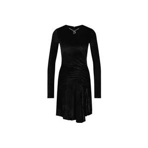 Dsquared2 Fluwelen jurk met kettingdetail , Black , Dames , Maat: XS