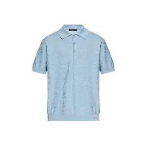 Versace Polo shirt met Barocco patroon , Blue , Heren , Maat: XL