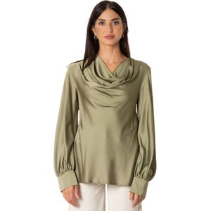 D.Exterior, Dames, Blouses & Shirts, Groen, Maat: L Satijn,