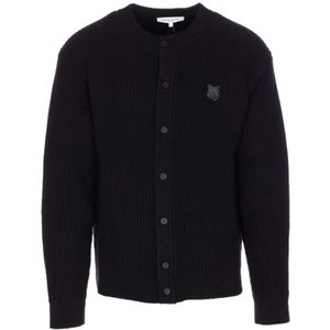 Maison Kitsuné, Heren, Truien, Zwart, Maat: L Wol,