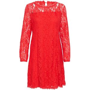 Jerseyjurken - Effen - Licht Transparant - Lange Mouw - Ronde Hals