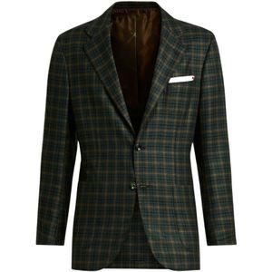 Kiton, Heren, Jassen, Groen, Maat: 2XL Kasjmier,
