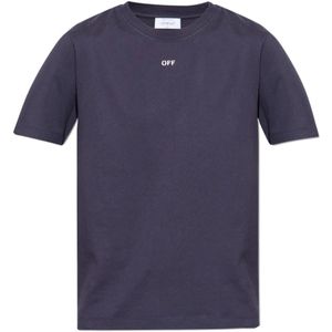 Off White, Heren, Tops, Blauw, Maat: M Katoen,