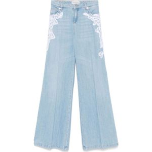 Ermanno Scervino, Dames, Jeans, Blauw, Maat: S Denim,