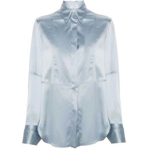 Brunello Cucinelli, Dames, Blouses & Shirts, Blauw, Maat: 2XL
