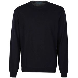 Zanone, Heren, Truien, Blauw, Maat: 4XL Wol,