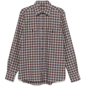 Peserico, Heren, Overhemden, Bruin, Maat: 2XL Katoen,