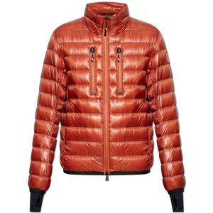Moncler, Heren, Jassen, Bruin, Maat: S Leer,
