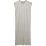 Sofie Schnoor - Grijze Mel Jurk - Dames - Midi - Katoen - Knoopdetails