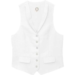 Ines de la Fressange Paris, Dames, Jassen, Wit, Maat: S Linnen,