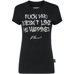 Philipp Plein, Dames, Tops, Zwart, Maat: XS Katoen,