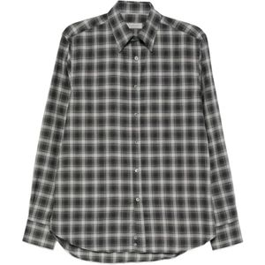 Canali, Heren, Overhemden, Grijs, Maat: 2XL Katoen,