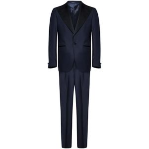 Franzese Collection, Heren, Pakken, Blauw, Maat: 3XL Wol,