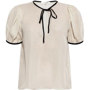 Frame, Dames, Blouses & Shirts, Beige, Maat: XS Zijde,