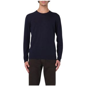 Roberto Collina, Heren, Truien, Blauw, Maat: 2XL Wol,