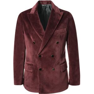 Reveres 1949, Heren, Jassen, Rood, Maat: M Velours,