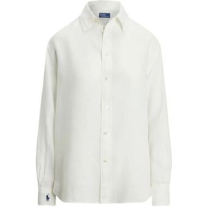 Polo Ralph Lauren, Dames, Blouses & Shirts, Wit, Maat: M Linnen,