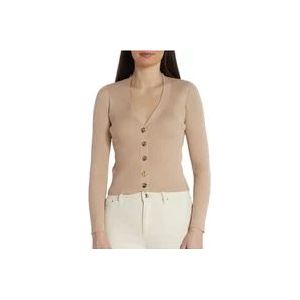 Pinko Zijde Katoen Vest Set Beige Leer , Beige , Dames , Maat: M