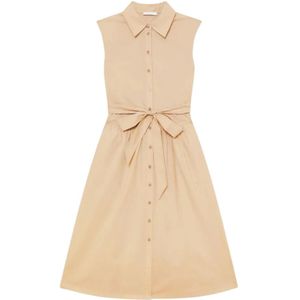 Patrizia Pepe, Dames, Jurken, Beige, Maat: S Katoen,