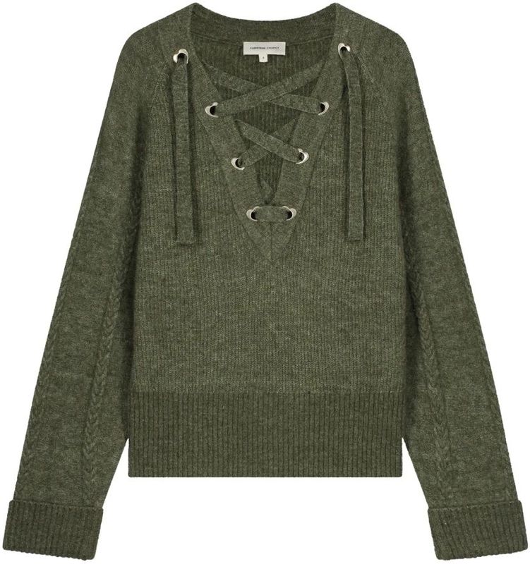 Fabienne Chapot - Trui - Groen Gemêleerd - Gebreide Truien