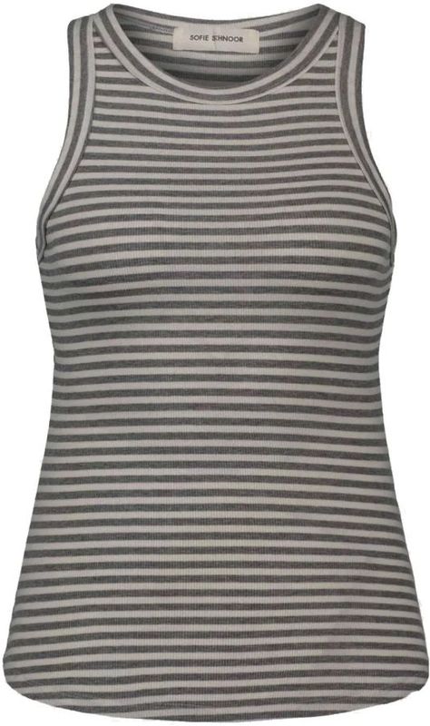 Sofie Schnoor - Julliesw - Tanktop - Gestreept Legergroen - Aansluitend Ontwerp