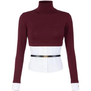 Elisabetta Franchi, Dames, Truien, Rood, Maat: S Katoen,