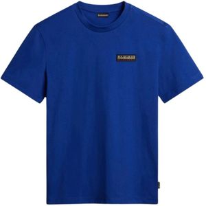 Napapijri, Dames, Tops, Blauw, Maat: L Katoen,