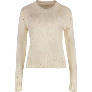 MM6 Maison Margiela, Dames, Truien, Beige, Maat: L Katoen,